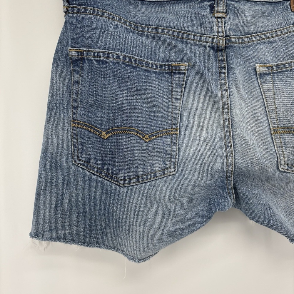 American Eagle Mens Distressed Cut Off Denim Shorts Blue Size 33 Slim Straight - Picture 8 of 13